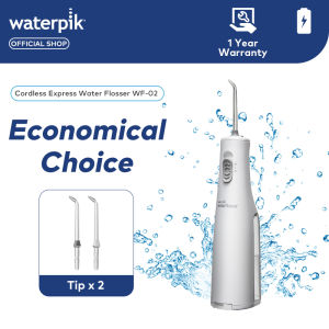 Waterpik WF-02 Cordless Express Water Flosser 3 Replaceable AA Batteries IPX7 Waterproof 2 Modes & 2 Tips