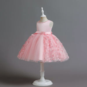 8002#Elegant Floral Tulle Princess Dress for Girls 3-8 Years