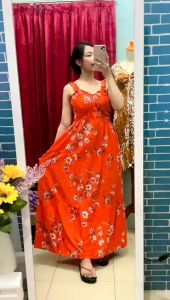 dress/daster Amanda solo daster termurah daster kekinian daster kerut dada daster Amanda rempel daster jumbo muat BB 75kg long dress yukensi