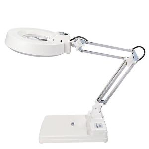 Kính lúp công nghiệp để bàn có đèn LED độ phóng đại 10X thấu kính phổ thông model LT-86C 10X