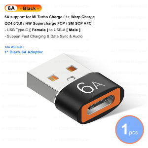ECILY 6A Type C Female To USB A Male OTG Adapter USB-C Converter For Macbook Xiaomi Samsung Oneplus Realme Cable Connector Adaptor