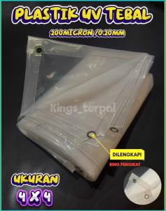Plastik UV Ukuran 4x4 Plastik Transparan Plastik Bening Tebal 200 micron/0.20mm