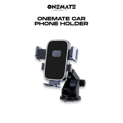 ONEMATE Universal Car Phone Holder | 360° Adjustable Rotation | Secure Suction Dashboard & Windshield Mount