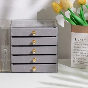 Shopclassyshop Dustproof transparent acrylic stud earrings necklace accessories plastic storage box