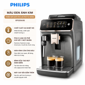 Máy pha cà phê tự động Espresso 5 trong 1 thương hiệu Hà Lan cao cấp Philips EP3321 - EP3324 Serial 3300