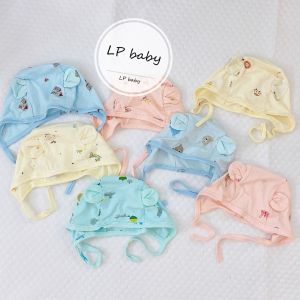 (MS231)Mũ cotton buộc dây cho bé sơ sinh siêu đáng yêu