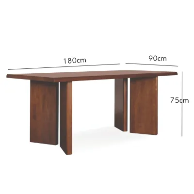 Furniture Direct MAVEN 180cm Solid Wood Dining Table-Medium Brown