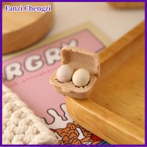 Fanzi 3 hộp Dollhouse mô phỏng trứng thu nhỏ trứng nhỏ với khay Dollhouse phụ kiện nhà bếp mô hình đồ chơi nhà bếp trang trí nội thất