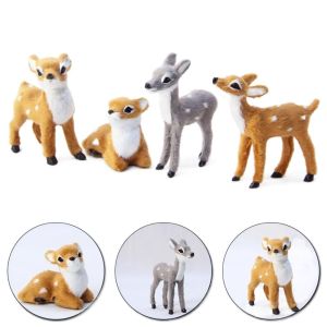 YOUSHI TOP Nằm Trẻ em Quà Tặng Mô hình Bức Tượng Mô Hình động vật Vườn Thu Nhỏ Hươu nhân tạo Mô phỏng Hươu Giáng sinh Hươu Hươu Đồ Trang Trí Động vật Sika Hươu