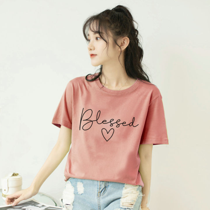 Korean fashion Round neck tshirt tees tops for women Size M-XL