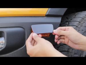 mv1 JeCar Wheel Brow Light Lamp Decoration Sticker Trim Cover For Ford Bronco Sports 2021 up ABS Car Accessories Smocked Black Q2P8R