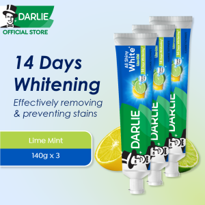 (Bundle of 3) Darlie All Shiny White Lime Mint Whitening Fluoride Toothpaste 3x140g
