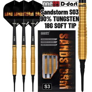 ONE80 SOFT TIP DART - 18G SANDSTORM 03 90% TUNGSTEN DART SET ORIGINAL ELECTRONIC DARTS (ARROW DART LEMBUT)