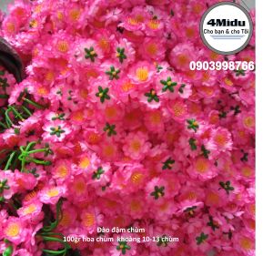 Hoa mai hoa đào rời & chùm nụ mai nụ đào lá kẽm sét 0.5 - 1kg - Hoa giả trang trí Tết