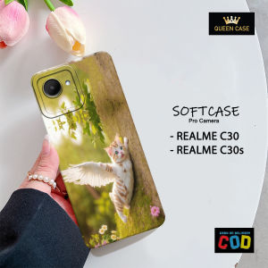 Case Realme C30 / C30s / Narzo 50i Prime - Queen Case - Motif Kucing - Softcase Pro Camera Lembut Lentur Dan Tebal - Casing - Cover - Karet - Kesing - Silikon - Silicone Case Ponsel Protection TPU Handphone - Queen Case