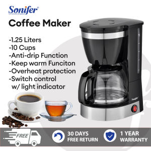 Sonifer Anti-drip function electric coffee maker 1.25 L 10 cups with Removable Filter Basketkeep warm function