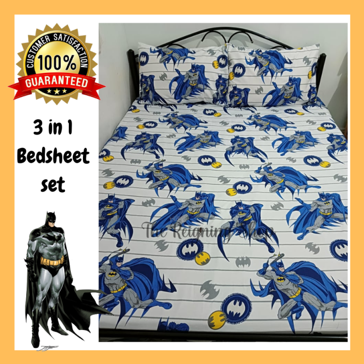 3in1 Cotton Bed Sheet set (1 Fitted Sheet and Pillowcase) Full