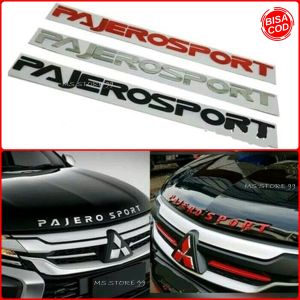 Emblem Kap Mesin PAJERO SPORT Warna MERAH Huruf Timbul Gagah Besar Bukan Stiker Biasa Bahan Tebal MS