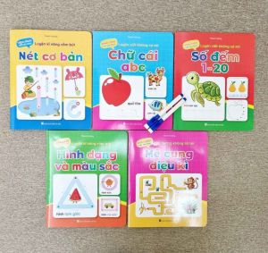 Bộ 5 vở viết xóa được tặng kèm 2 bút viết xóa Habata đồ chơi giáo dục