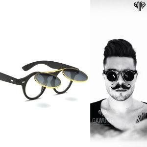 Kacamata Hitam Bulat Pria Retro Classic Vintage Sunglasses Model Antik Motor KCINTE
