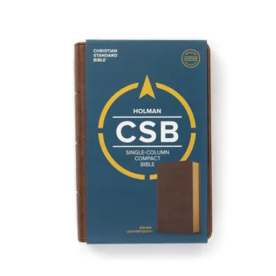 CSB Single-Column Compact Bible Brown Leathertouch