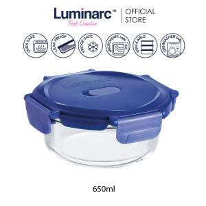 Luminarc Pure Food Storage Box Putina Round (650ML) [Model: V6453] - Kitchenware