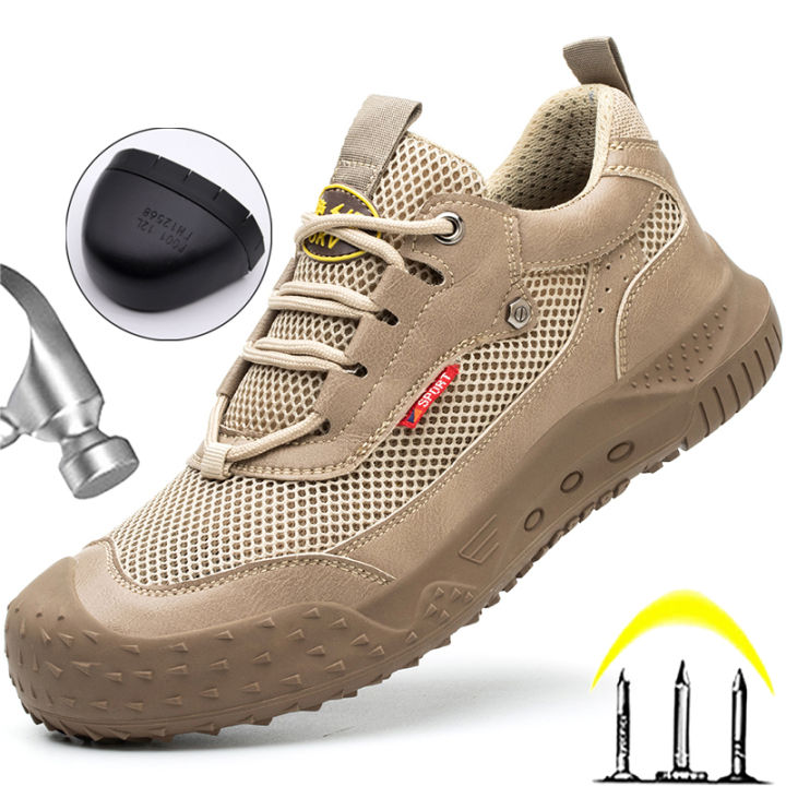 Summer Safety Shoes For Men Breathable Work Shoes PunctureProof