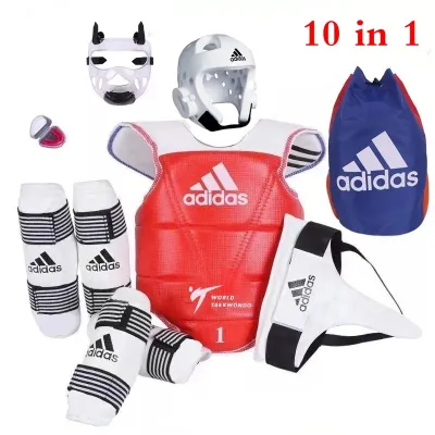 White Taekwondo Protector 14 in 1 Taekwondo Practice Competition Equipment Safety Protection for Adults or Children