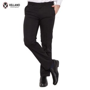 Xellano-Celana Pria Formal Kerja Kantor SlimFit Panjang Casual Bisnis Bahan Drill Hitam Modern 28-36