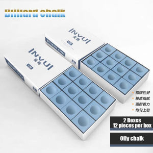 INVUI ผงชอล์กออยล์มืออาชีพ สีน้ำเงิน | กล่อง 24 ก้อน อุปกรณ์สำหรับผู้เล่นพูล