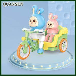 QUANSEN Tricycle-Riding Rabbit Musical Toy Adorable Baby And Mom Rabbit Toy Electric Tricycle Toy With Simulated Cycling Movement