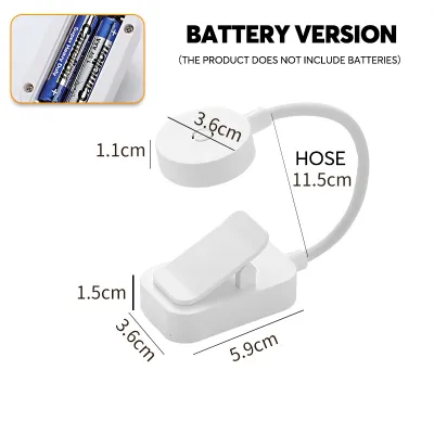 Portable Clip Type LED Brightness Adjustable Small Desk Light - Flexible Bendable Eye Protection Reading Book Lamp