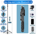 Gậy chụp ảnh 3 chân L16 - Tripod quay phim, chụp ảnh, livestream - Gậy tự sướng 3 chân có remote - Gía đỡ điện thoại, máy ảnh, go pro 3 chân thiết kế gấp gọn kéo dài 155cm chất liệu chắc chắn, xoay 360 độ. 