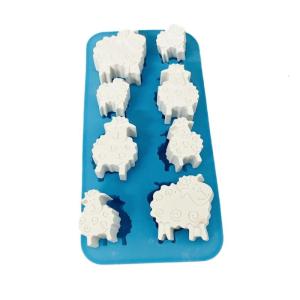 8 khoang Khuôn Silicone cừu hình động vật khuôn tự làm cho sô cô la Băng bánh ngọt xà phòng giáng sinh Easter trang trí