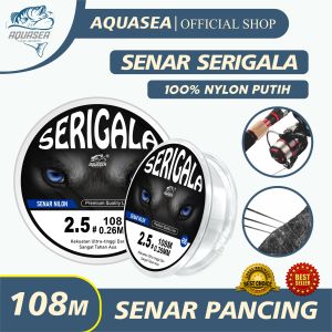 AQUASEA - Tali Pancing 108meter Warna Putih Bening Senar Pancing Bahan Nilon Senar Serigala