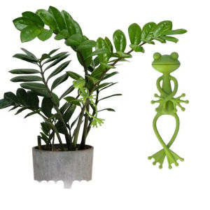KEBETEME 4Pcs Frog Shaped Reusable Cable Wire Tie Cute Decorative Twist Bendable Garden Plant Support Adjustable Flexible Clip for Stem