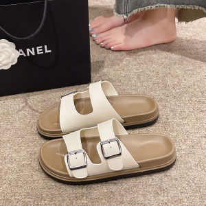 [Free Shipping] New Summer Fashion Trend: Comfortable Double-Strap One-Strap Sandals Perfect For Both Indoor And Outdoor Wear Lightweight And Versatile Flat Sandals
