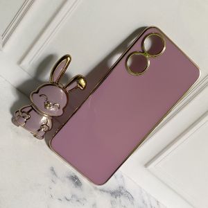 Promo Case Oppo A58 5G A78 5G Casing Luxury 6D Softcase Plating Free Stand Holder Tarikan Kelinci