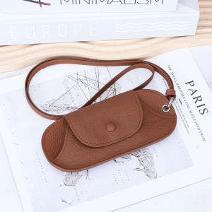 Magnetic Flip Halter Glasses Bag Genuine Leather Material Storage Sunglasses Myopia Glasses Reading Glasses Trendy Clothing Accessories