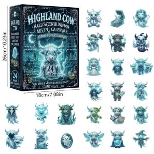 [COD] New Highland Cow Halloween Advent Calendar Blind Christmas Tree Decoration Acrylic Ornament