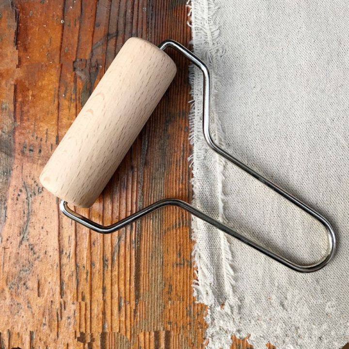 JETER Wood Pottery Pushing Roller Stainless Steel Handle Small Size Clay Roller Clay Forming