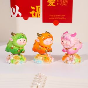 MZRTNZ Cute Sheep Goat Figurine Resin Exquisite Car Dashboard Ornament Statue New Year 2027 Chinese Sheep Ornament Home Office