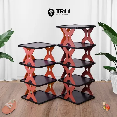 Rak Sepatu Plastik X 5 Susun Tempat Penyimpanan Sandal Sepatu 4 Susun 5 Tingkat