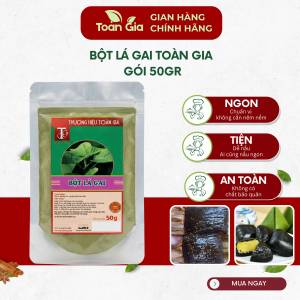Bột lá gai nguyên chất Toàn Gia gói 50g bột làm bánh ít lá gai tạo màu đen tự nhiên chuẩn vị