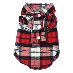 PETPARADIS Breathable 1Pcs Cotton Plaid Lapel Puppy Dogs Shirt Dog Vest For Small Medium Dogs Cats Pets Supplies