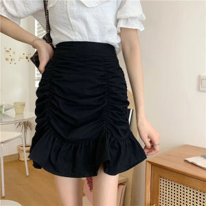 กางเกงกระโปรง กระโปรงพลีท กระโปรงสั้นผู้หญิงกระโปรงจีบหางปลาเซ็กซี่บางสะโพกกระโปรงสั้นอารมณ์
