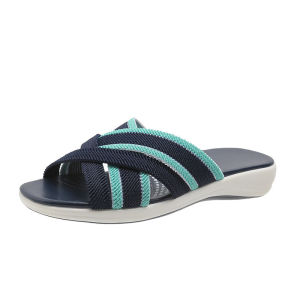 [Free Shipping] New Plus-Size WomenS Shoes Thick-Soled Wedge Sandals WomenS Flat Sandals With Crisscross Straps Soft-Soled Sandals For Relaxation