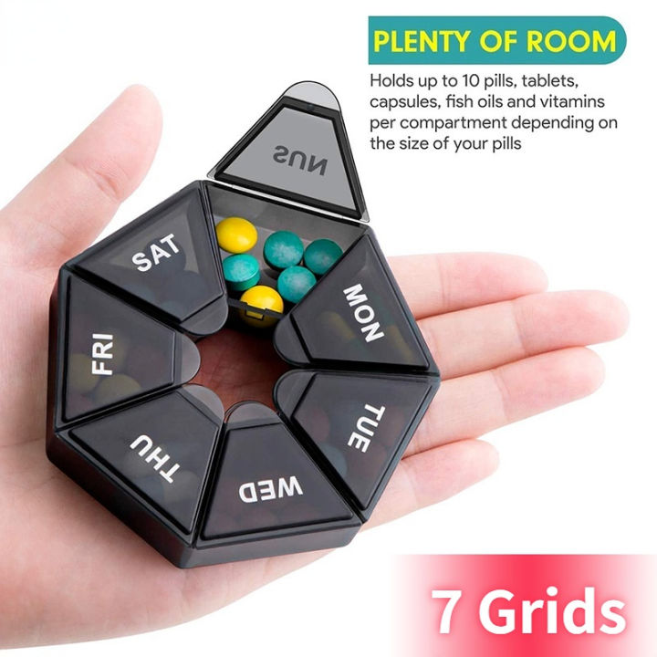 Hộp Đựng Thuốc Dung Tích Lớn Cầm Tay 7 Ngăn Hộp Đựng Thuốc Du Lịch Hộp ...