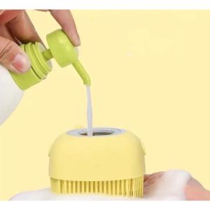 Bàn chải tắm cho chó mèo - Bàn chà lông găng tay massage cho cún và mèo