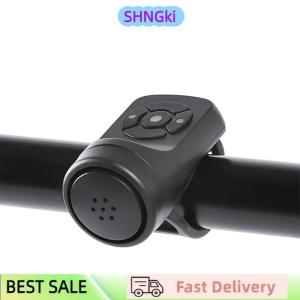 SHNGki Bicycle Electric Horn Black ABS USB Rechargeable Bicycle Cycling Bell Speaker Ring Bike Accessories Loud Handlebar Alarm Ring